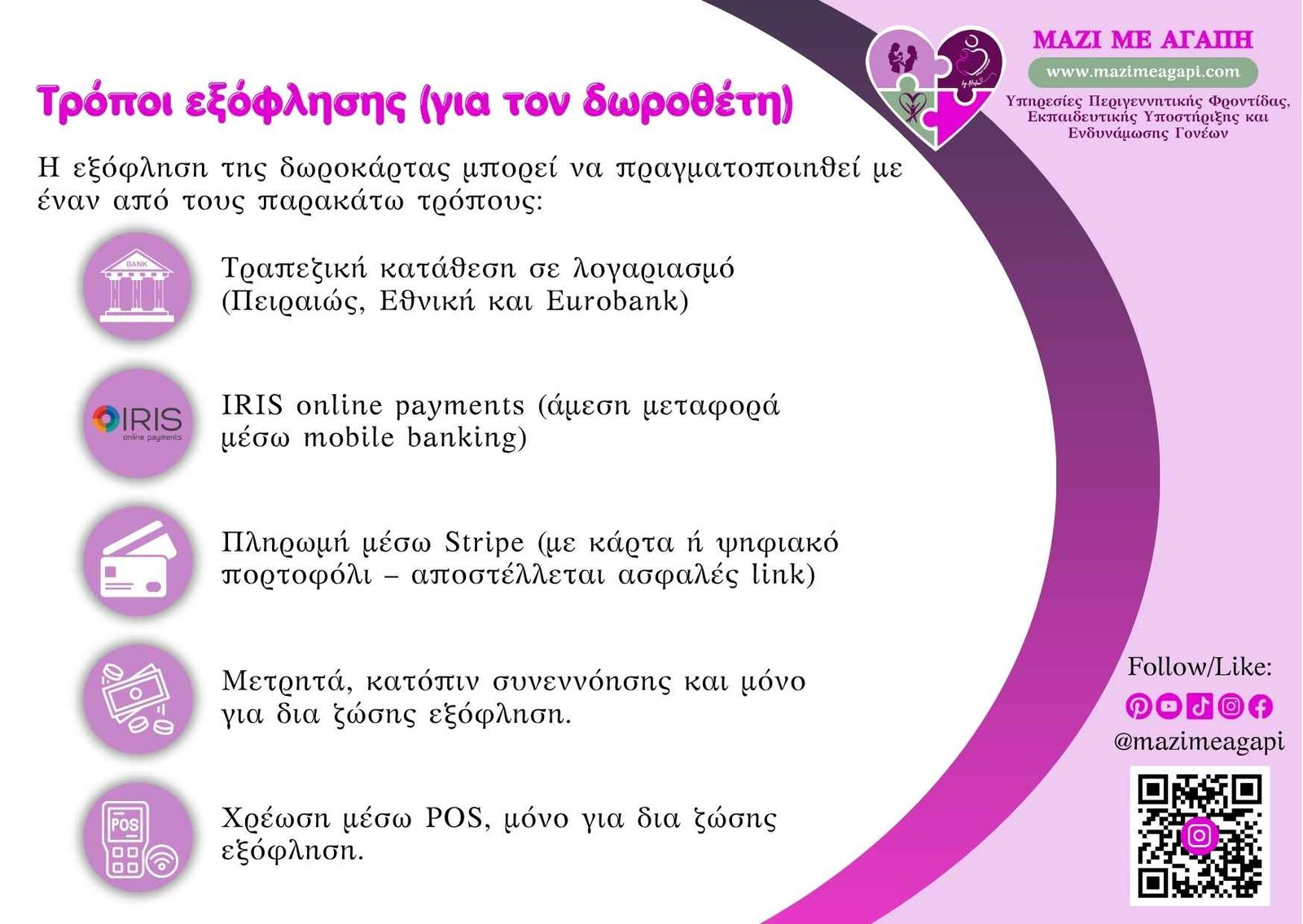Τρόποι πληρωμής για τη δωροκάρτα Μαζί με Αγάπη – εύκολες και ασφαλείς επιλογές πληρωμής